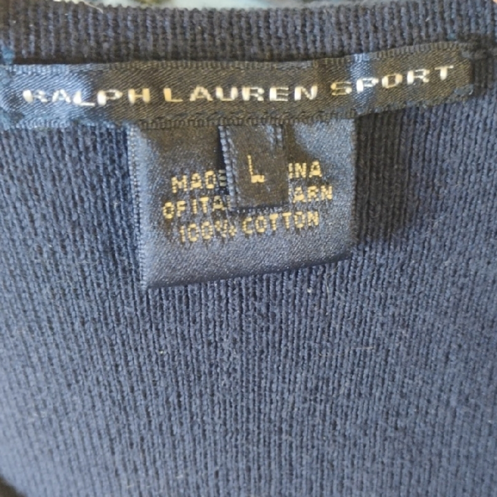 Ralph Lauren Navy Blue Cardigan with White Buttons - Picture 2 of 2